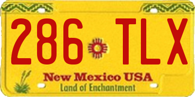 NM license plate 286TLX