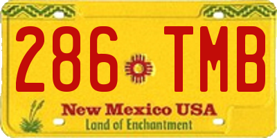 NM license plate 286TMB