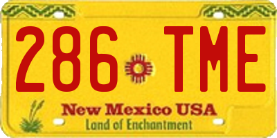 NM license plate 286TME