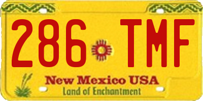NM license plate 286TMF