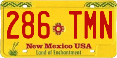 NM license plate 286TMN