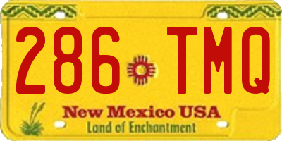 NM license plate 286TMQ
