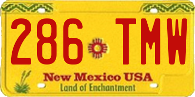 NM license plate 286TMW