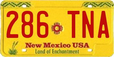 NM license plate 286TNA