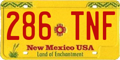 NM license plate 286TNF