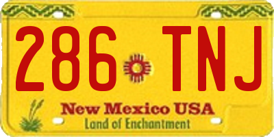 NM license plate 286TNJ
