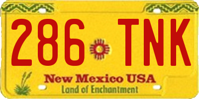 NM license plate 286TNK