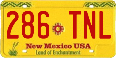 NM license plate 286TNL