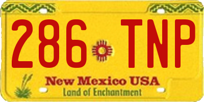 NM license plate 286TNP