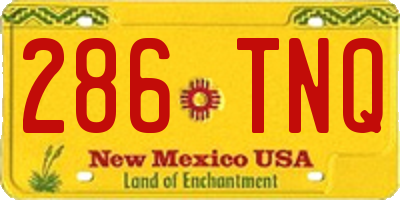 NM license plate 286TNQ