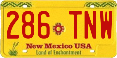 NM license plate 286TNW
