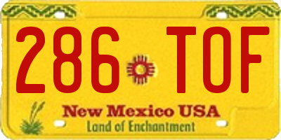 NM license plate 286TOF