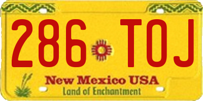 NM license plate 286TOJ