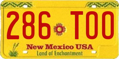 NM license plate 286TOO