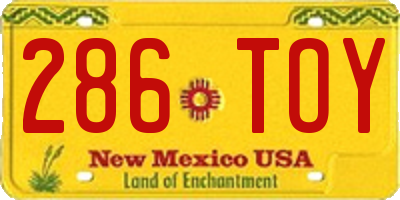 NM license plate 286TOY