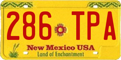 NM license plate 286TPA