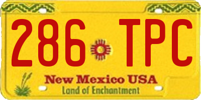 NM license plate 286TPC