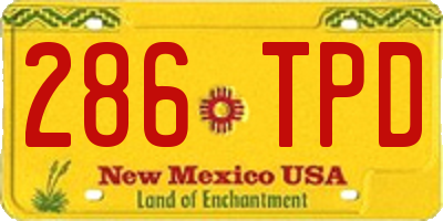NM license plate 286TPD
