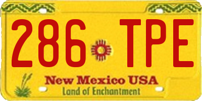 NM license plate 286TPE
