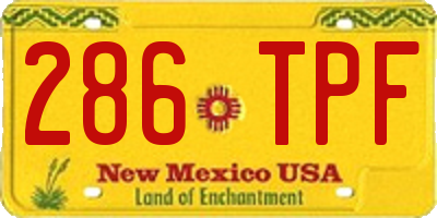 NM license plate 286TPF