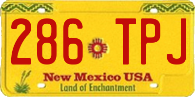 NM license plate 286TPJ