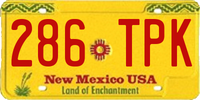NM license plate 286TPK