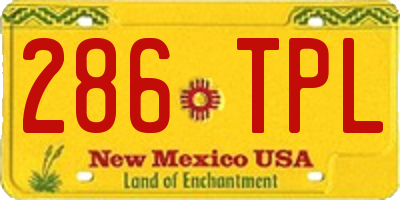 NM license plate 286TPL