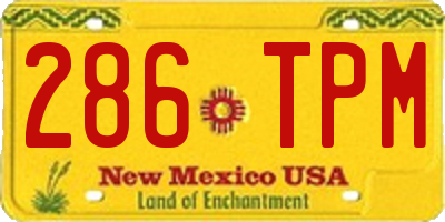 NM license plate 286TPM