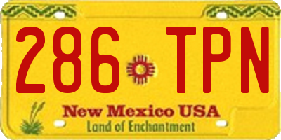 NM license plate 286TPN