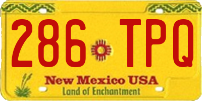 NM license plate 286TPQ