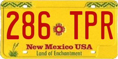 NM license plate 286TPR