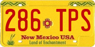 NM license plate 286TPS