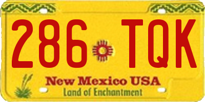 NM license plate 286TQK