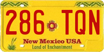 NM license plate 286TQN