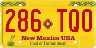 NM license plate 286TQO