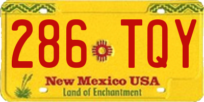 NM license plate 286TQY