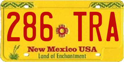 NM license plate 286TRA