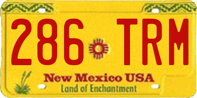 NM license plate 286TRM