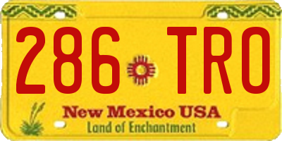 NM license plate 286TRO