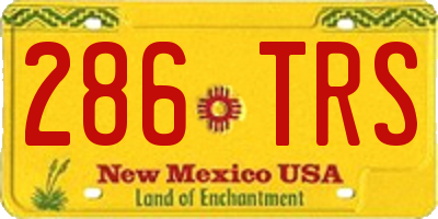 NM license plate 286TRS