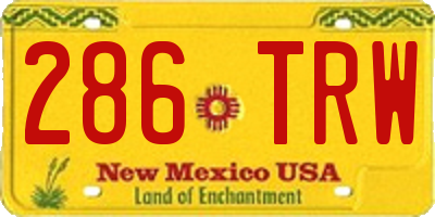 NM license plate 286TRW