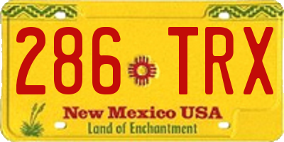 NM license plate 286TRX