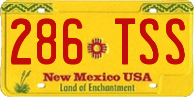 NM license plate 286TSS