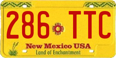 NM license plate 286TTC