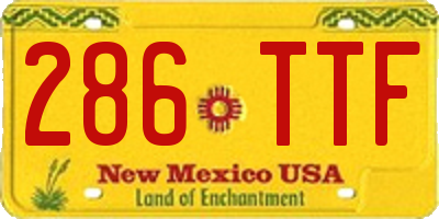 NM license plate 286TTF