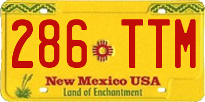 NM license plate 286TTM