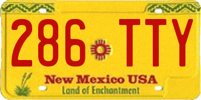 NM license plate 286TTY