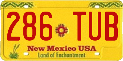 NM license plate 286TUB
