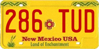 NM license plate 286TUD