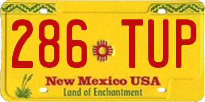NM license plate 286TUP